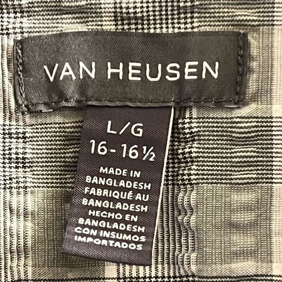 VAN Heusen Dress Shirt Gray Sz L - Picture 5 of 7